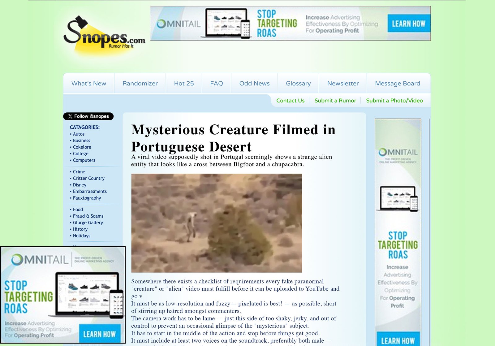 Snopes Site Before